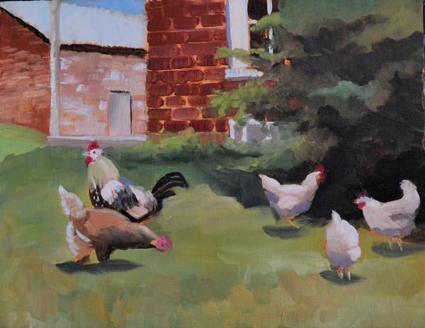 Chickens by the House